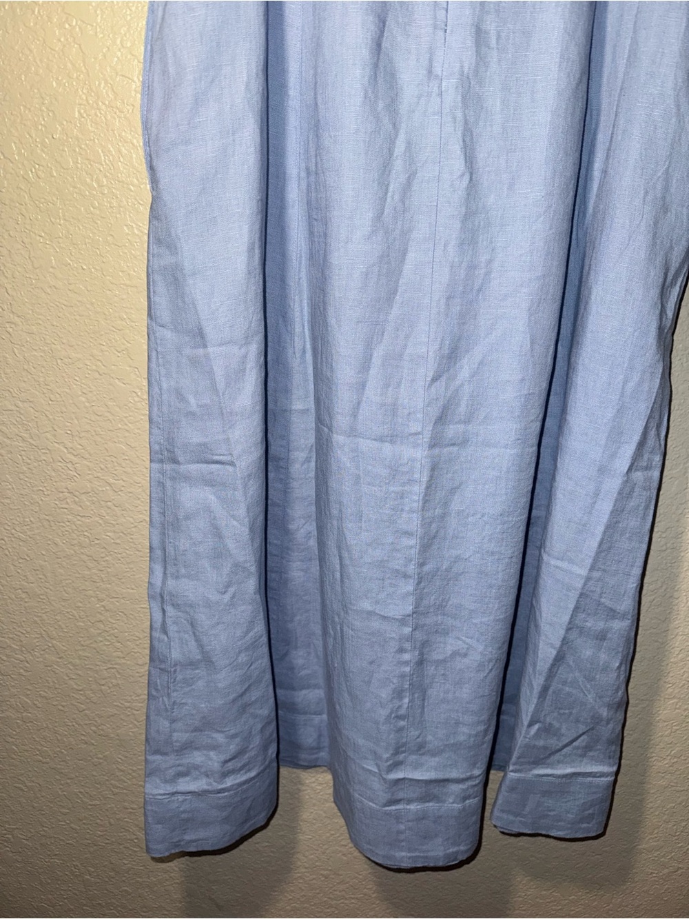 J.Jill Love Linen S Petite Blue Midi Dress w Embroidered Scarf Coastal - Picture 6 of 15